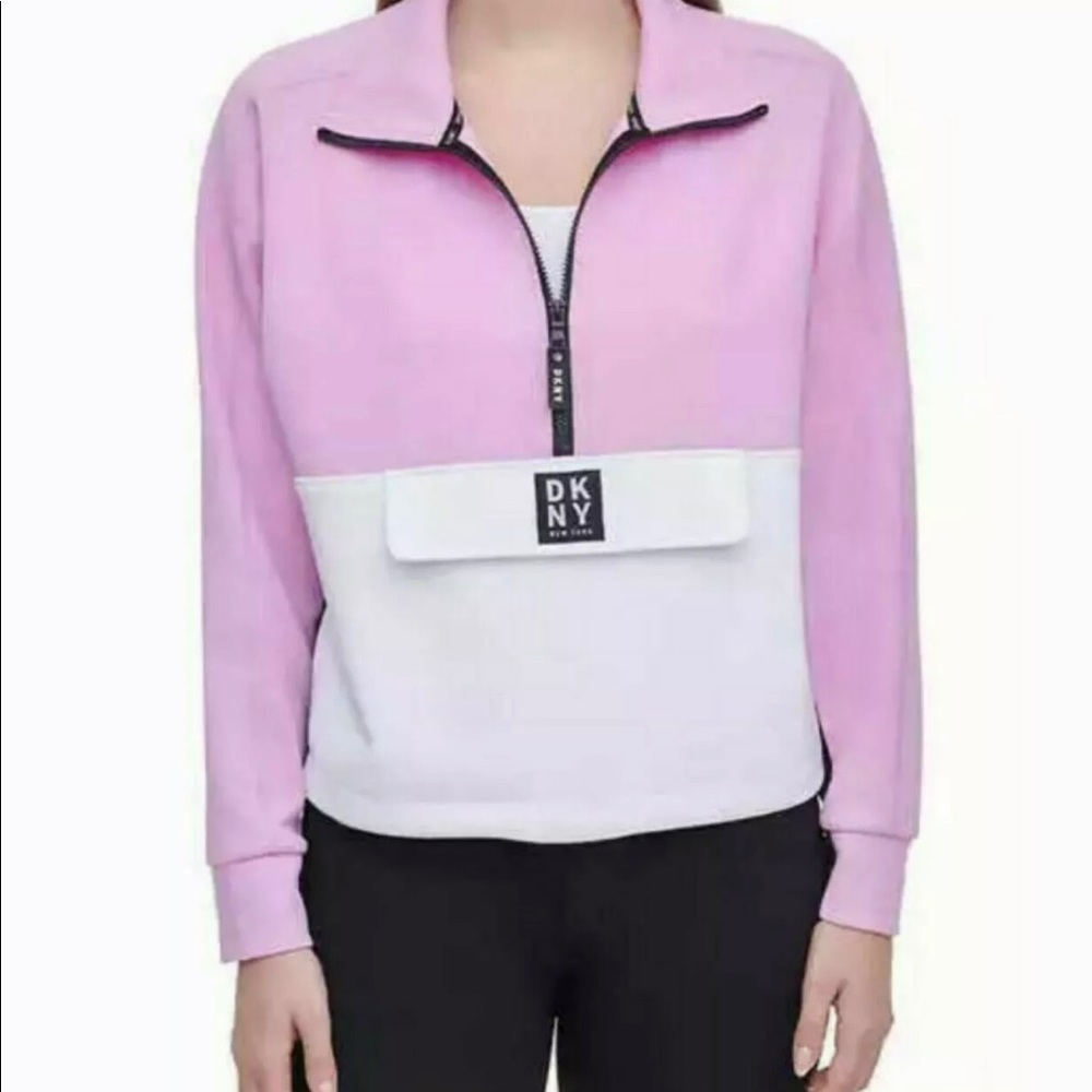 DKNY Ladies' 1/2 Zip Pullover-Pink, White, Black